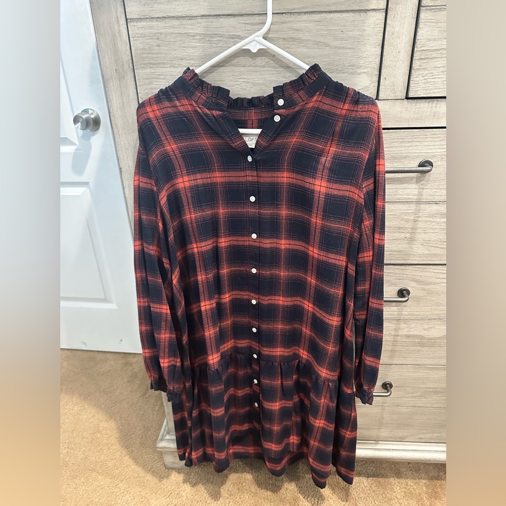 LOFT Size L flannel dress never worn